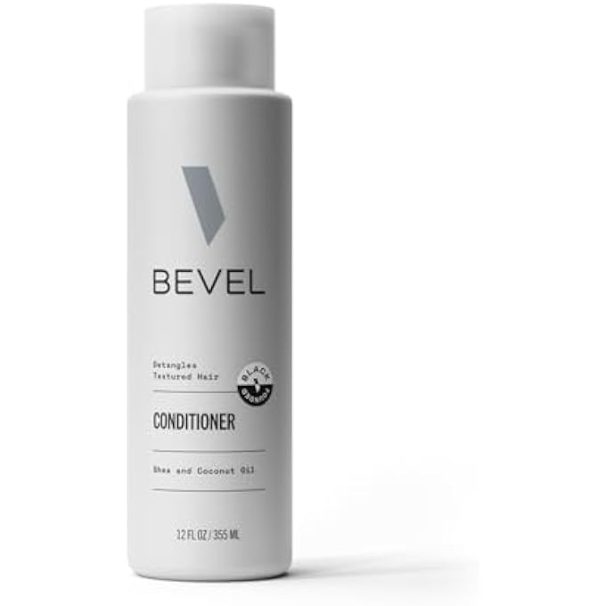 Bevel HAIR CONDITIONER FOR MEN WITH COCONUT OIL AND SHEA BUTTER, SULFATE FREE CONDITIONER FOR TEXTURED HAIR, MOISTURIZES, CONDITIONS AND DETANGLES HAIR, 12 OZ (PACKAGING MAY VARY) - Image 1